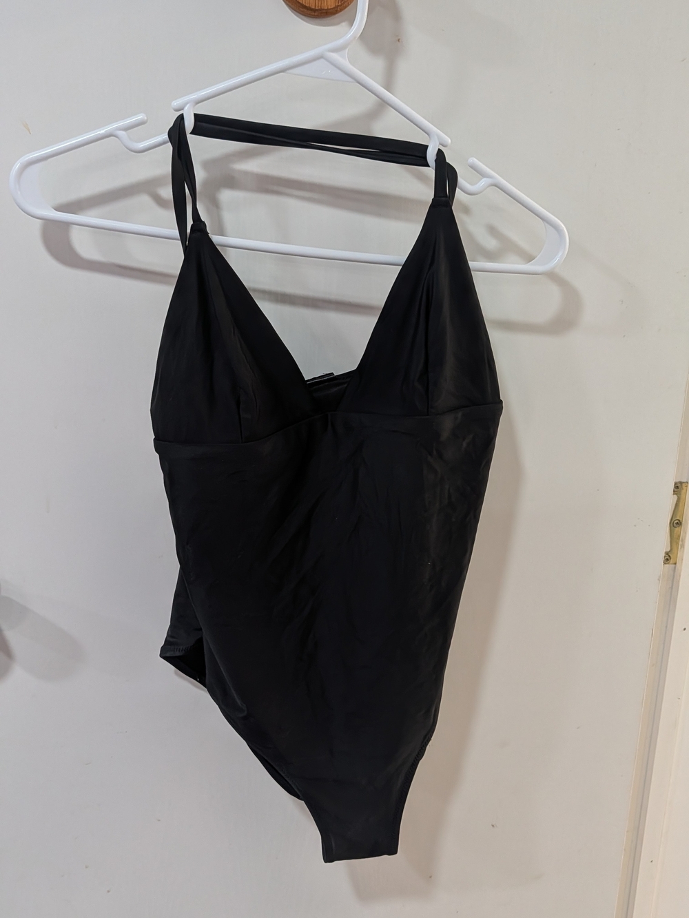 H&M Black V-Neck Halter One-Piece Swimsuit